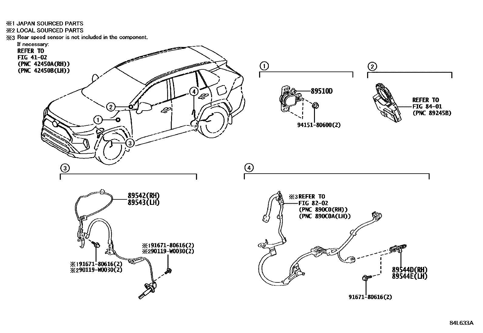 Toyota RAV4 ABS 和 VSC EPC diagram — 84L633A