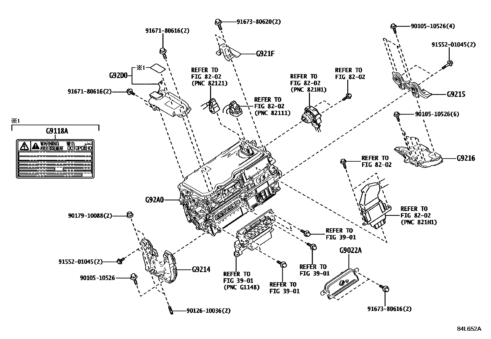 Toyota RAV4 HV逆变器 EPC diagram — 84L652A