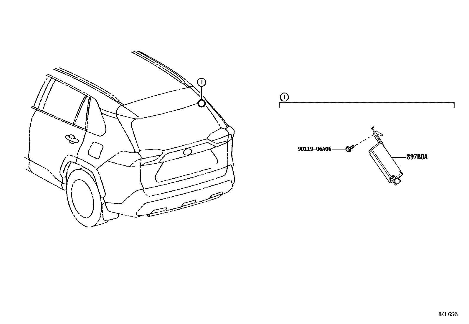 Toyota RAV4 轮胎压力警告系统 EPC diagram — 84L656