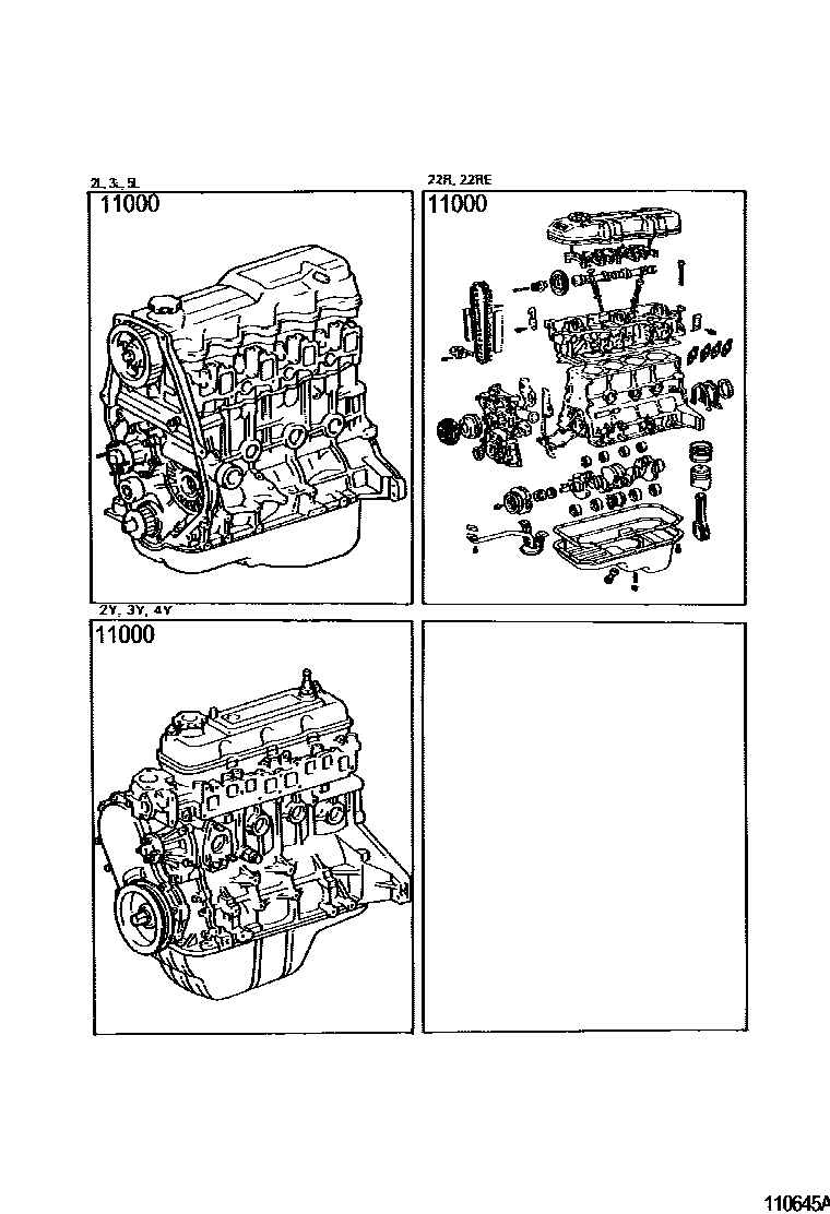 Toyota HILUX Partial Engine Assembly EPC diagram — 110645A