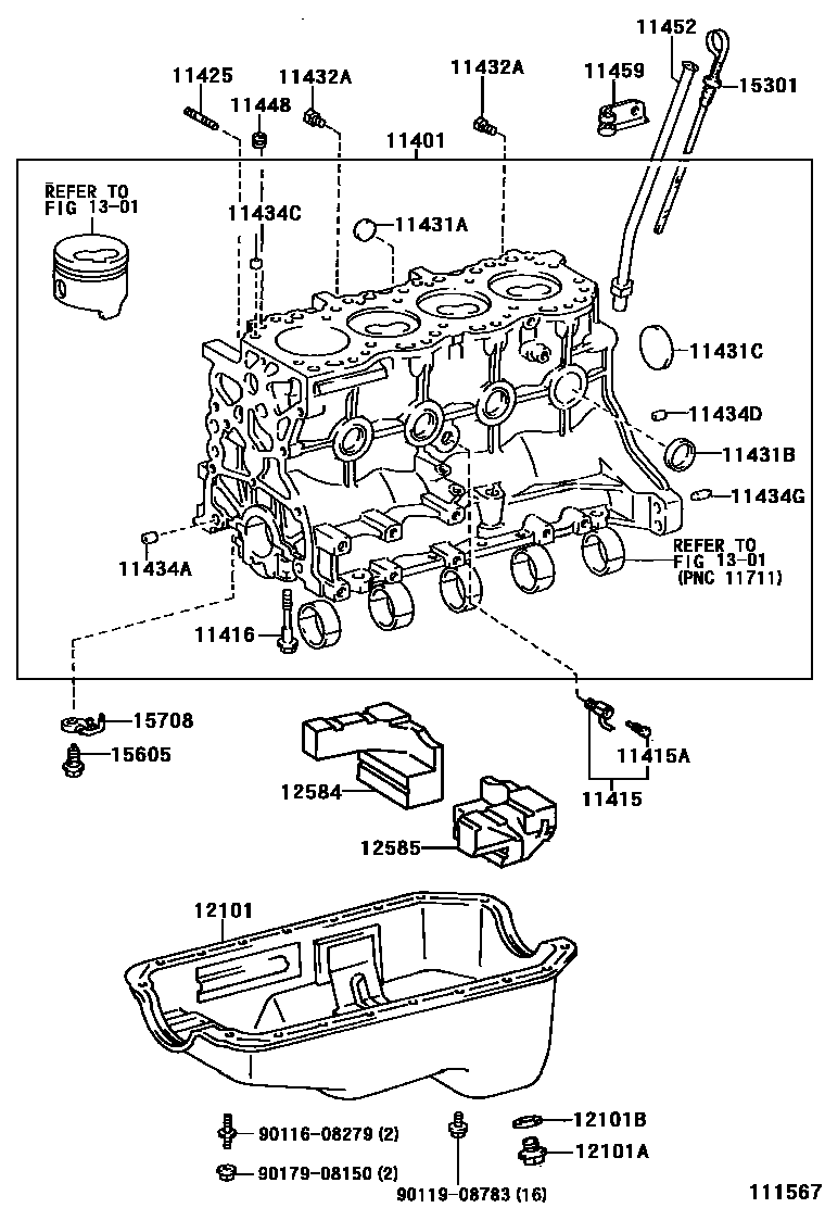 Toyota HILUX Cylinder Block EPC diagram — 111567