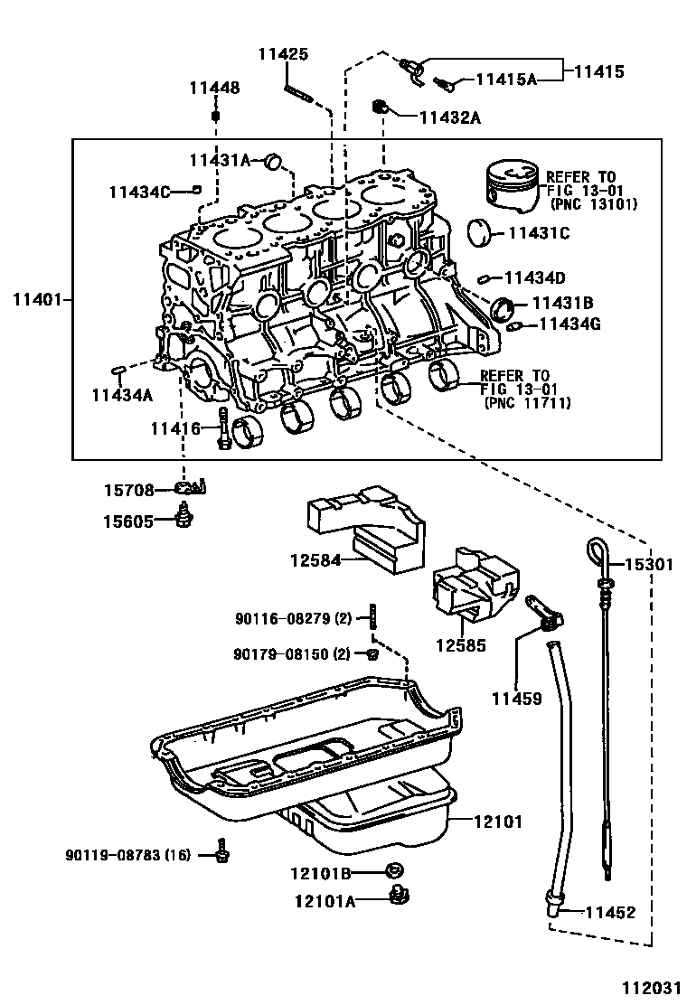 Toyota HILUX Cylinder Block EPC diagram — 112031