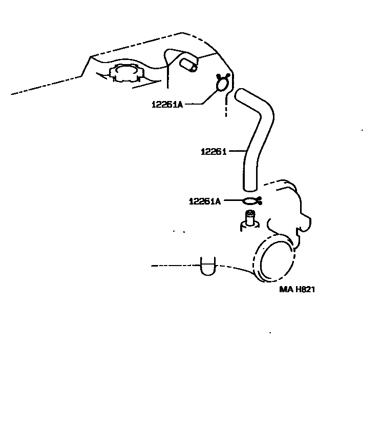 Toyota HILUX Ventilation Hose EPC diagram — MAH821