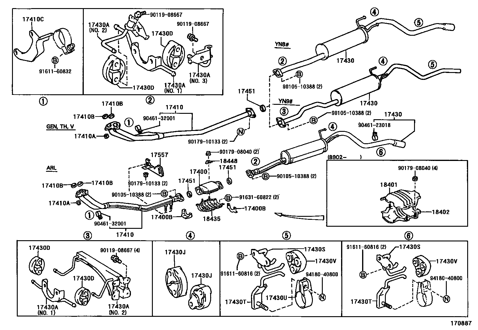Toyota HILUX Exhaust Pipe EPC diagram — 170887