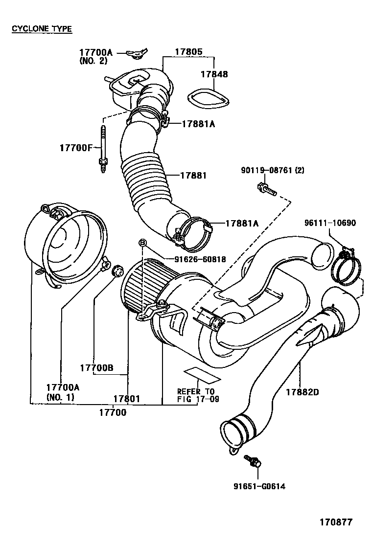 Toyota HILUX Air Cleaner EPC diagram — 170877