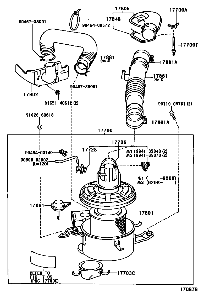 Toyota HILUX Air Cleaner EPC diagram — 170878