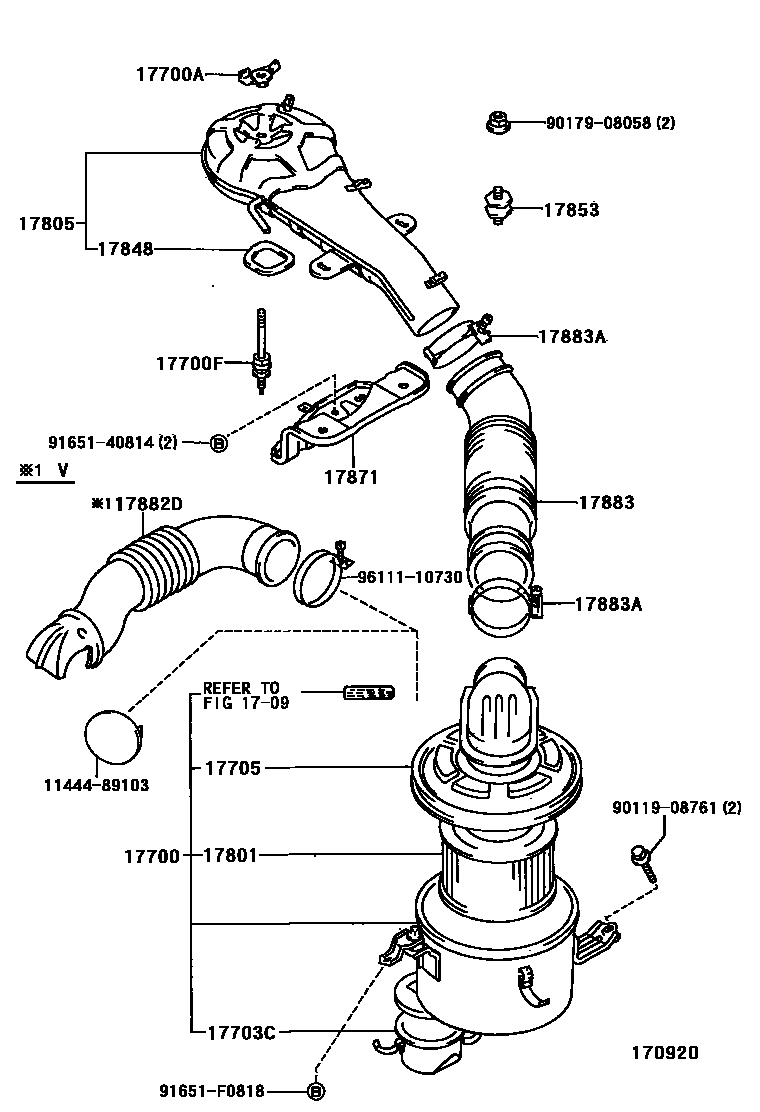 Toyota HILUX Air Cleaner EPC diagram — 170920