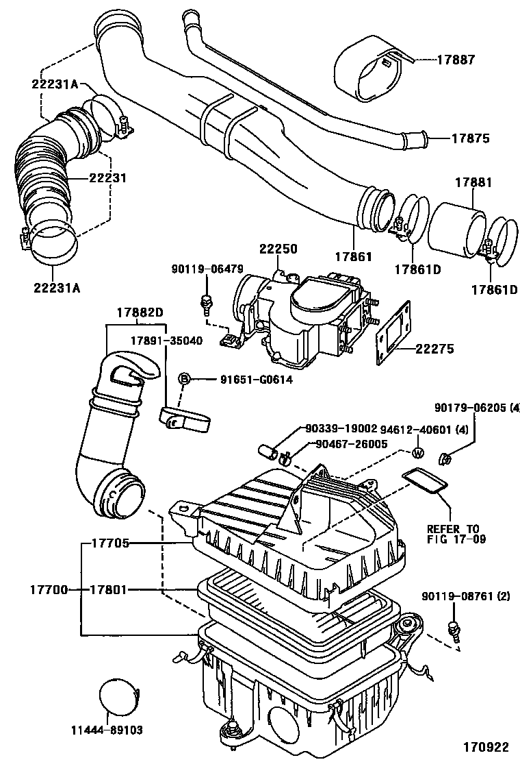 Toyota HILUX Air Cleaner EPC diagram — 170922