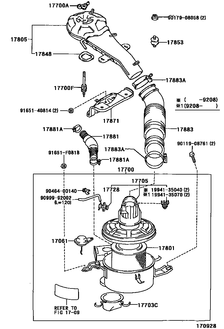 Toyota HILUX Air Cleaner EPC diagram — 170928