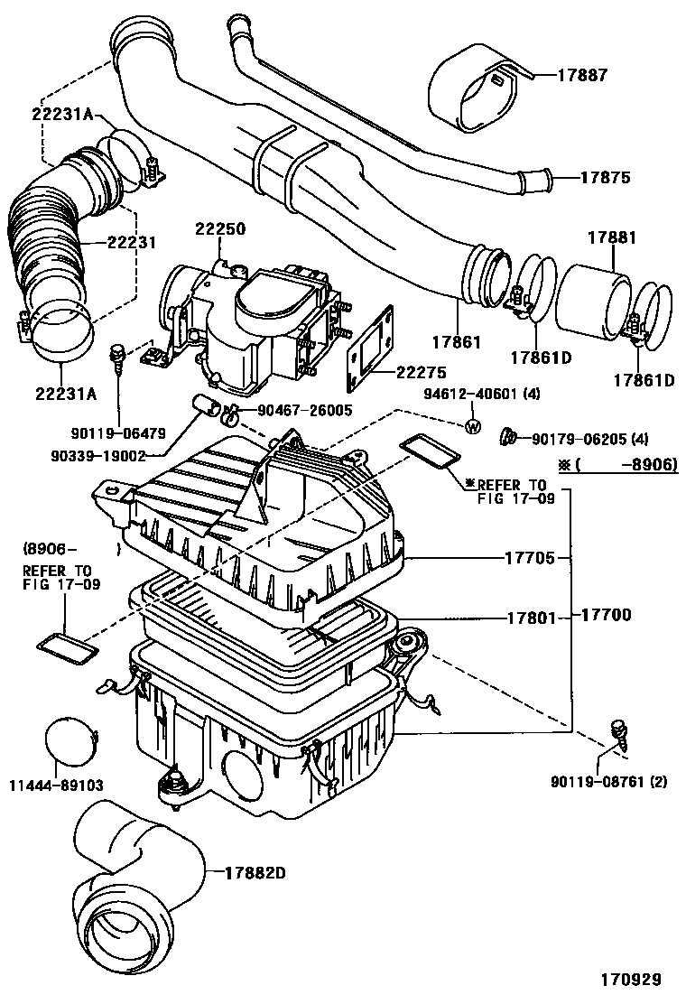 Toyota HILUX Air Cleaner EPC diagram — 170929