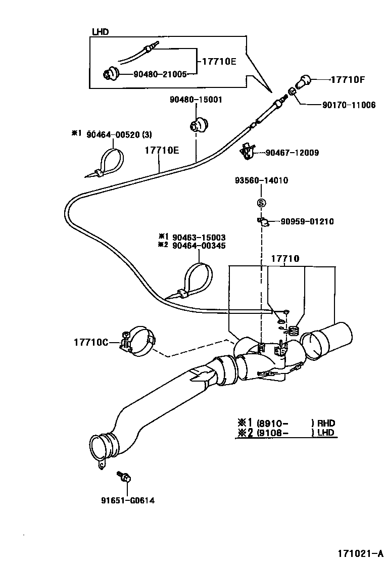Toyota HILUX Air Cleaner EPC diagram — 171021A