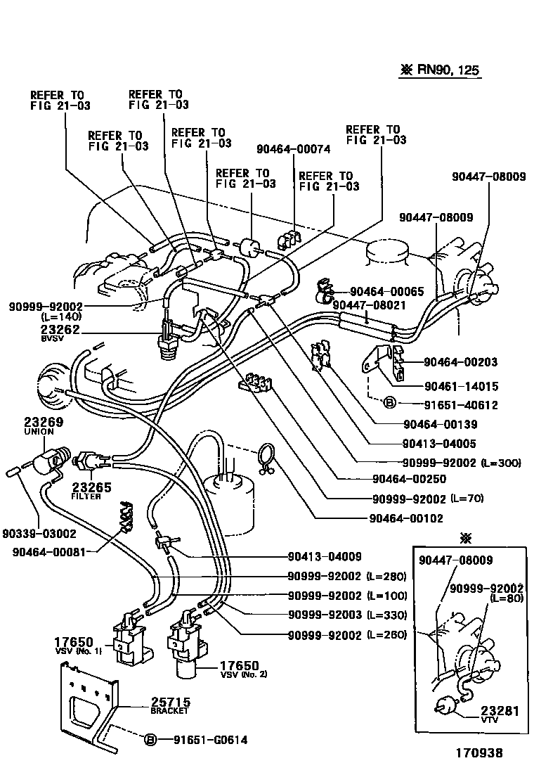 Toyota HILUX vacuum tube EPC diagram — 170938