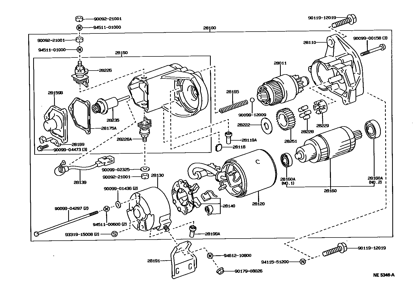 Toyota HILUX 起动机 EPC diagram — NE5346A