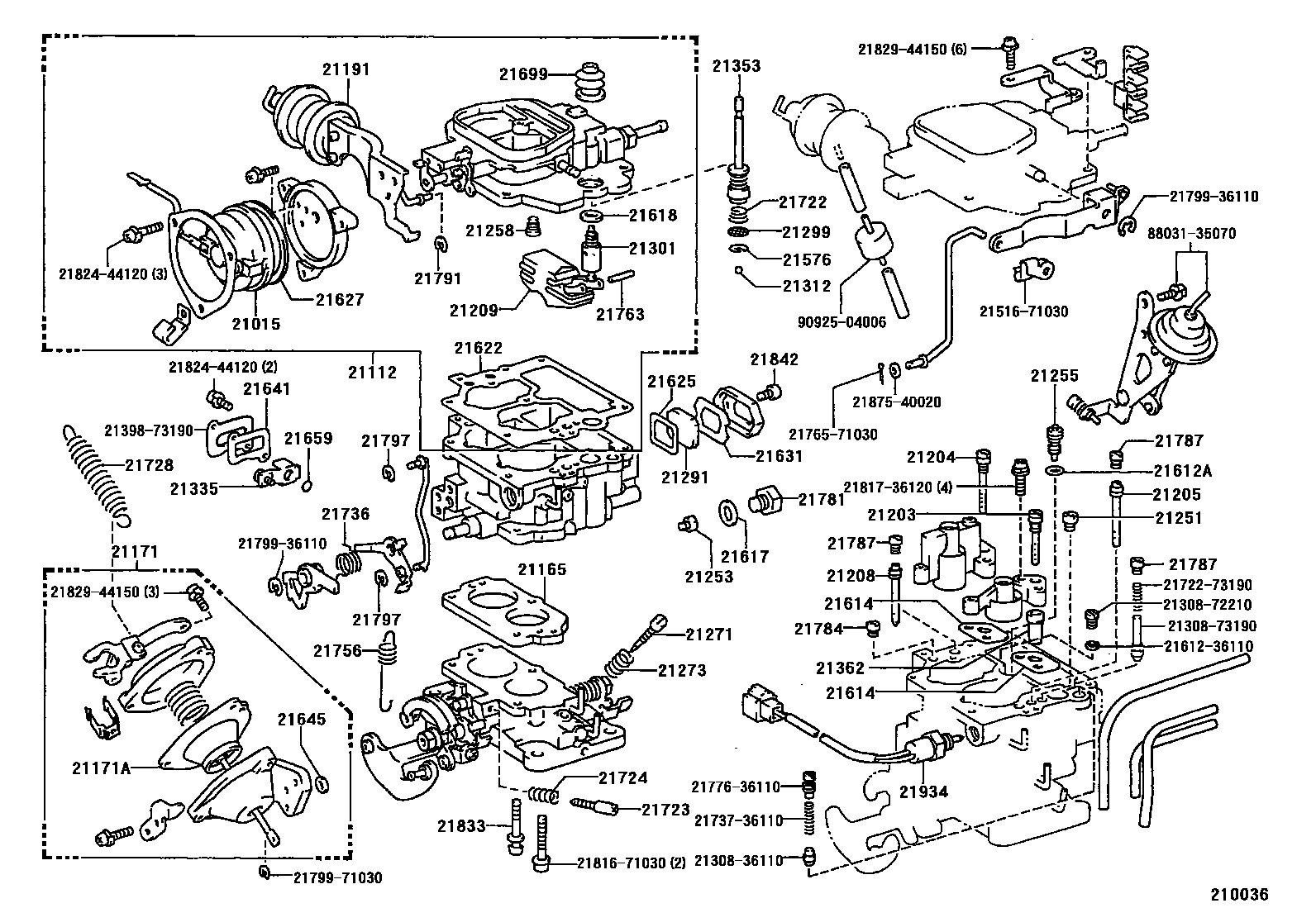 Toyota HILUX 化油器 EPC diagram — 210036