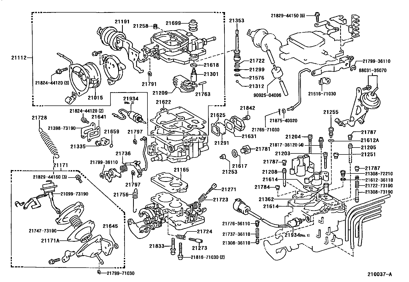 Toyota HILUX 化油器 EPC diagram — 210037A
