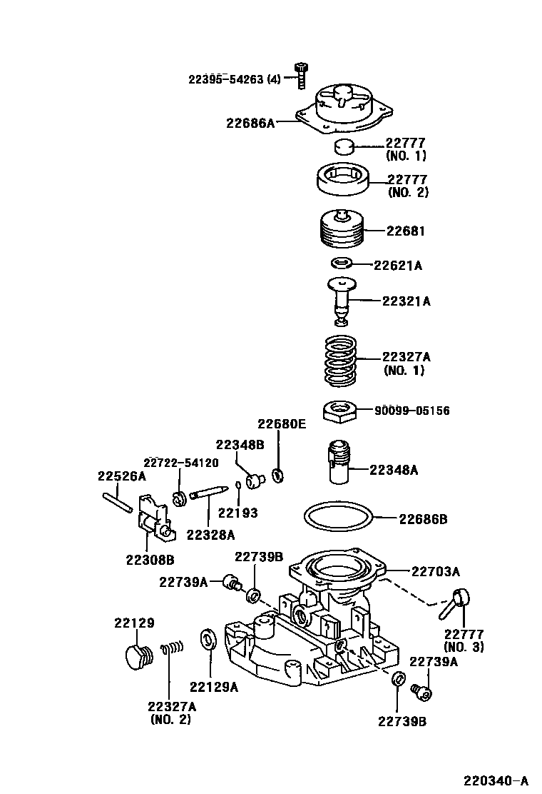 Toyota HILUX 喷油泵体 EPC diagram — 220340A