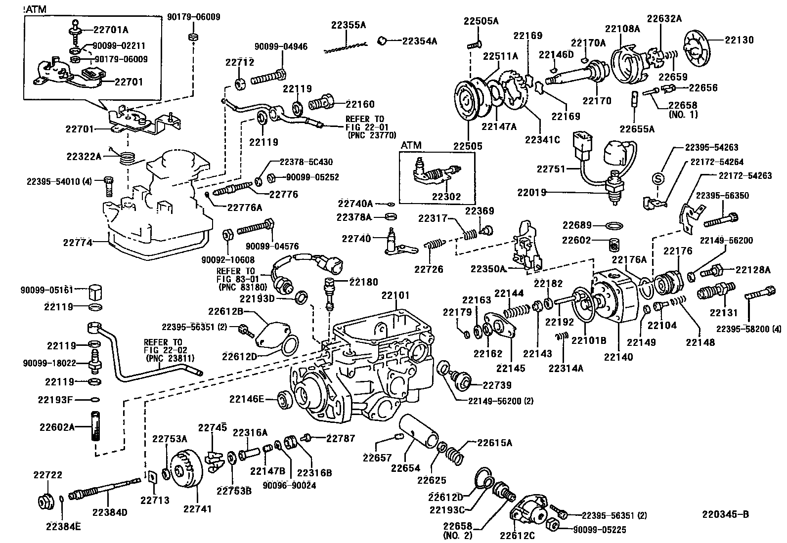 Toyota HILUX 喷油泵体 EPC diagram — 220345B