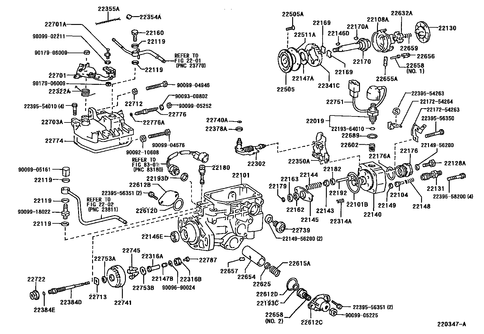 Toyota HILUX 喷油泵体 EPC diagram — 220347A