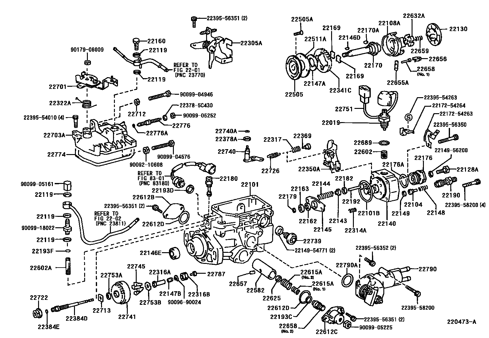 Toyota HILUX 喷油泵体 EPC diagram — 220473A