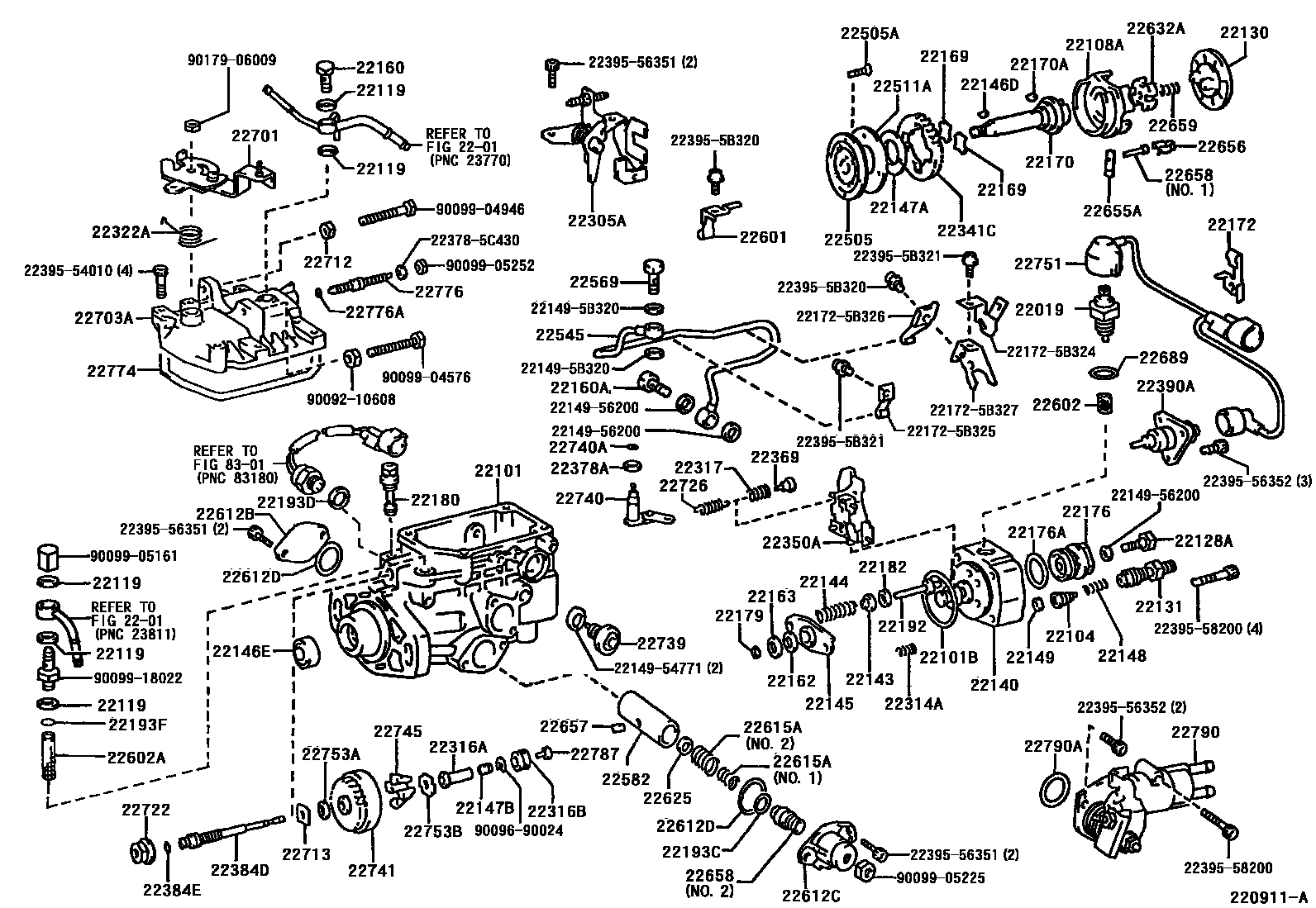 Toyota HILUX 喷油泵体 EPC diagram — 220911A