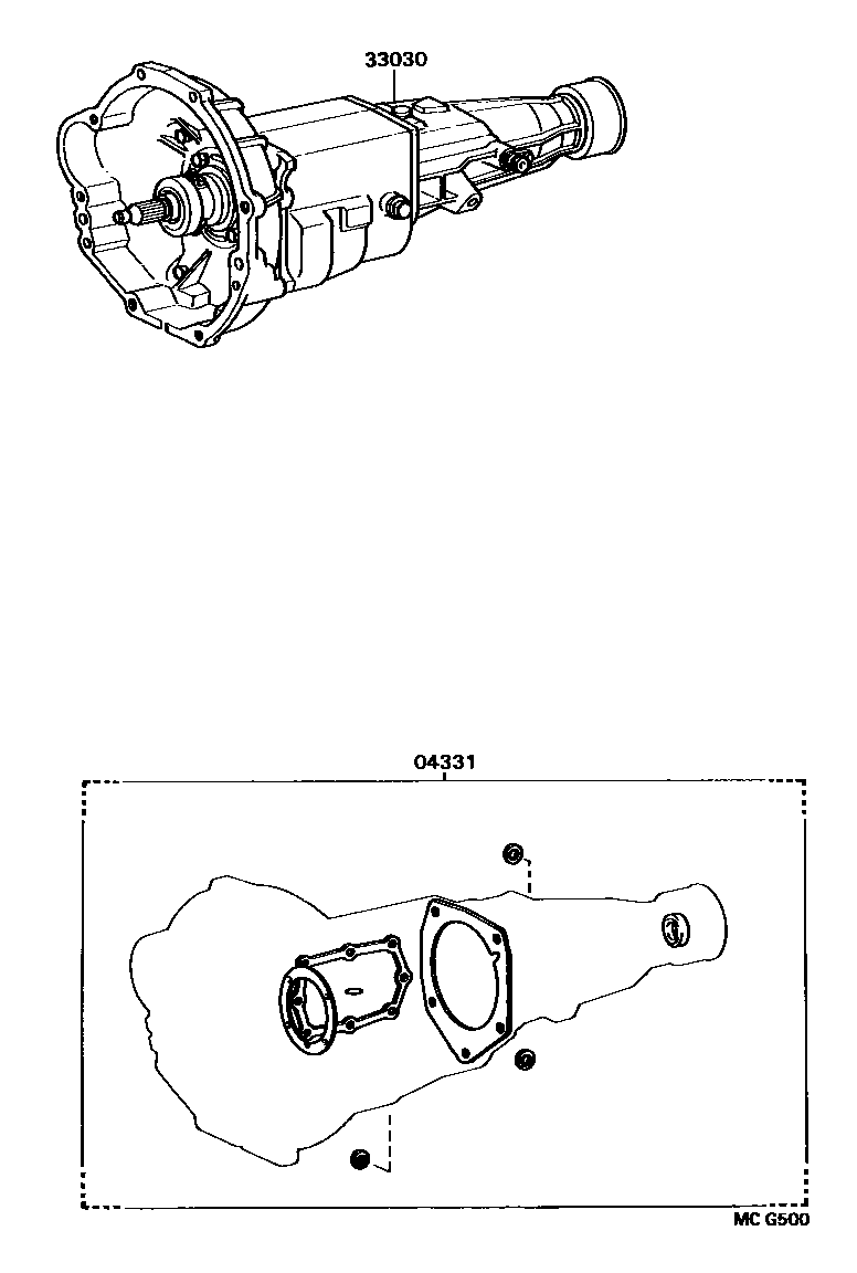 Toyota HILUX 传动桥或变速器总成和衬垫组件(MTM) EPC diagram — MCG500