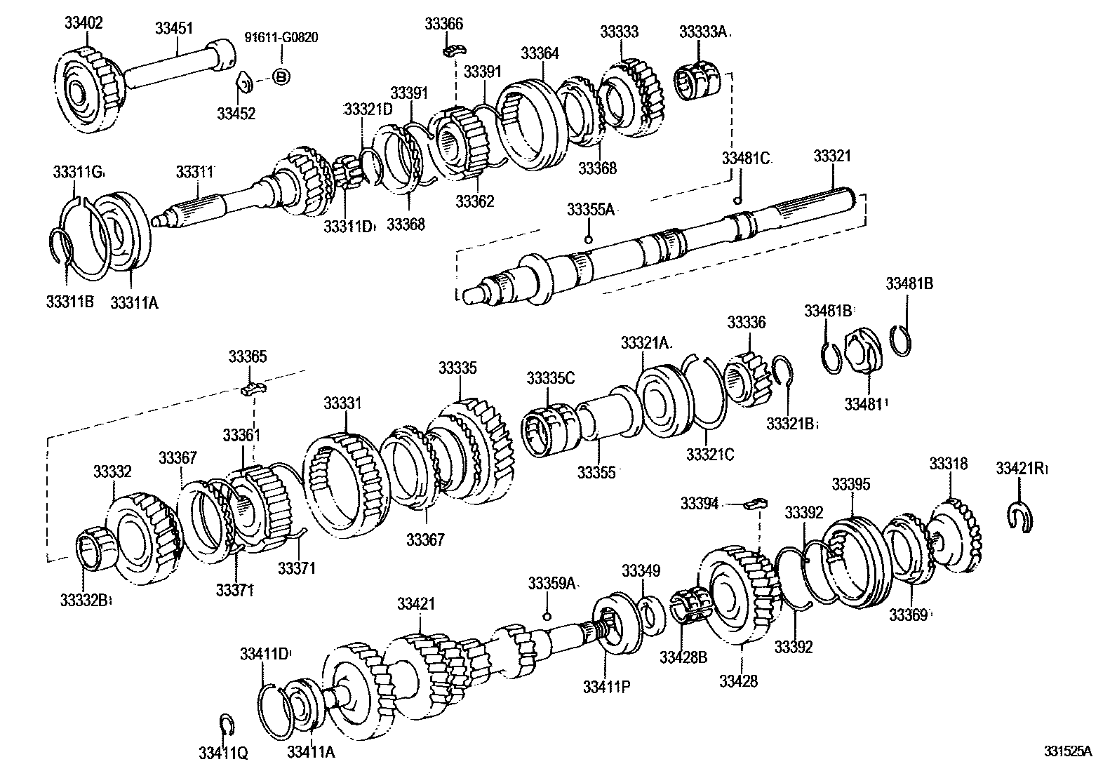 Toyota HILUX 变速器齿轮(MTM) EPC diagram — 331525A