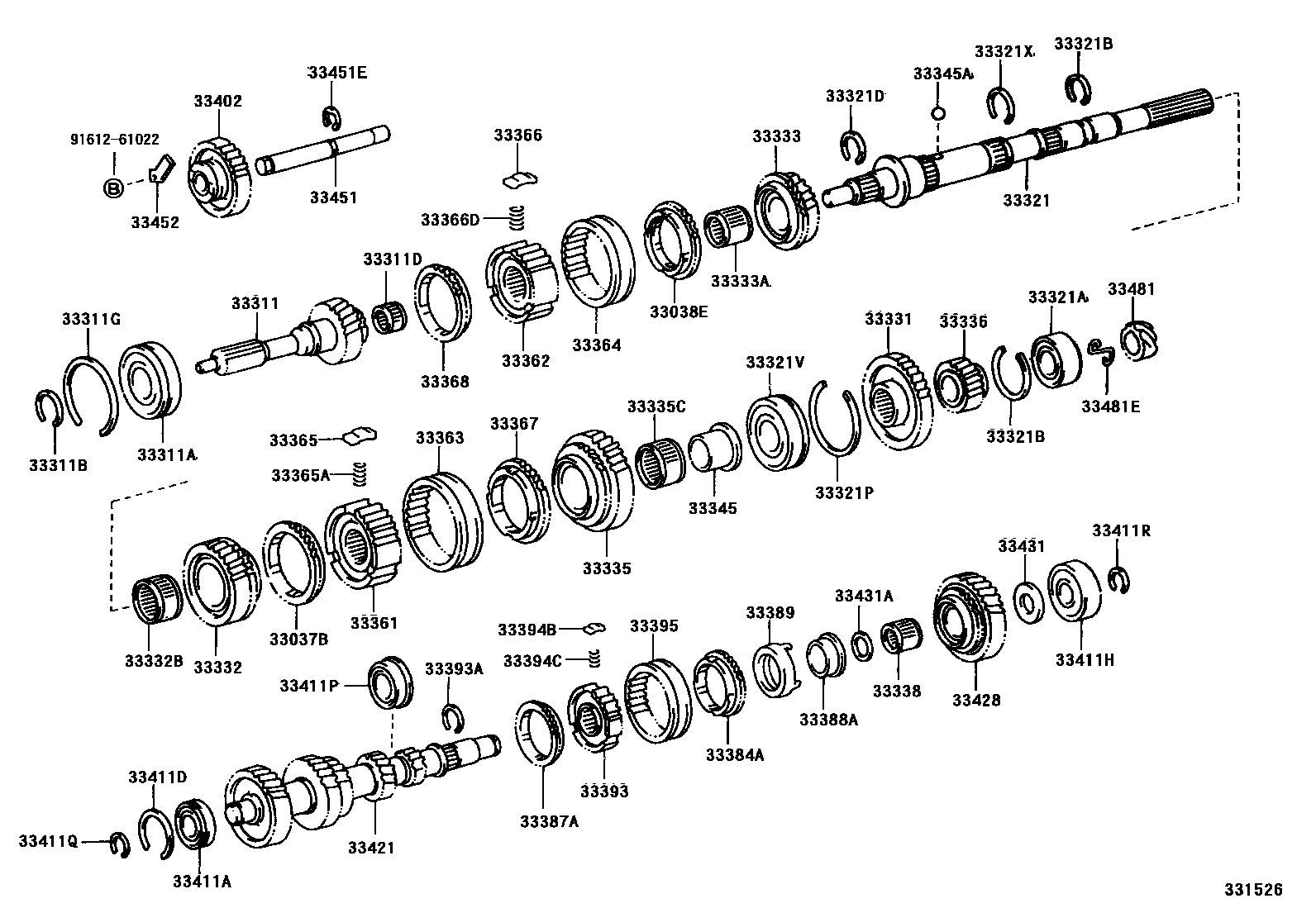 Toyota HILUX 变速器齿轮(MTM) EPC diagram — 331526