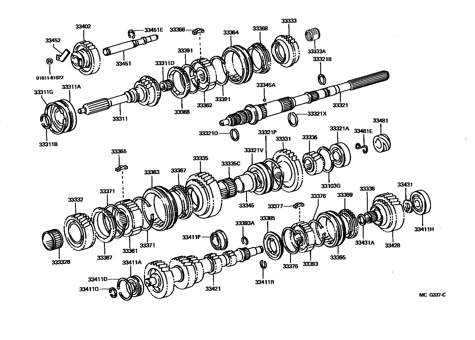 Toyota HILUX 变速器齿轮(MTM) EPC diagram — MCG337C