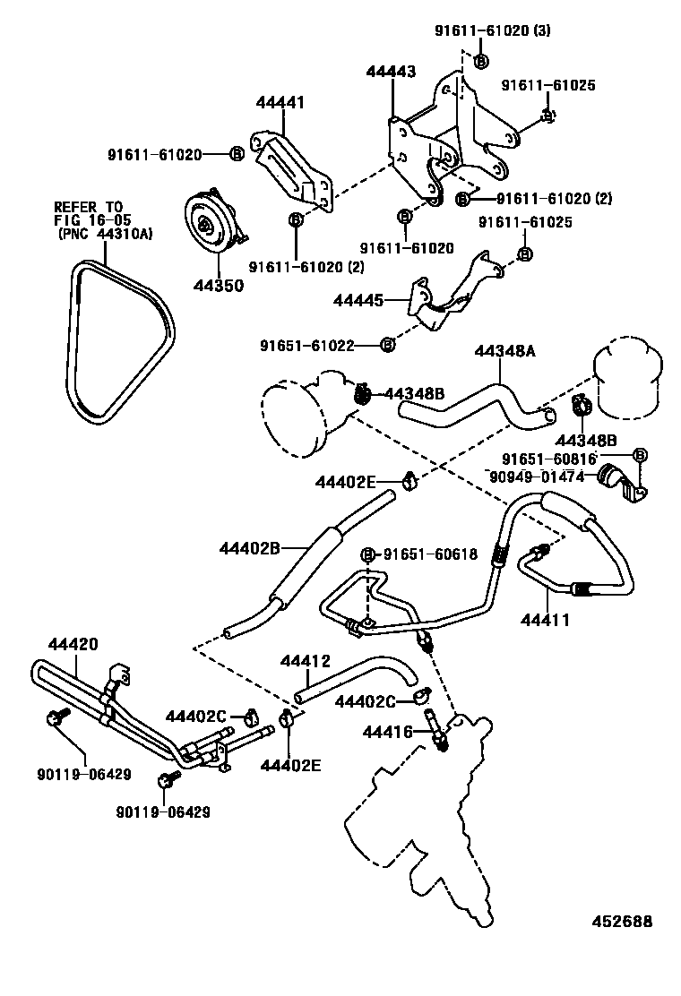 Toyota HILUX 动力转向配管 EPC diagram — 452688