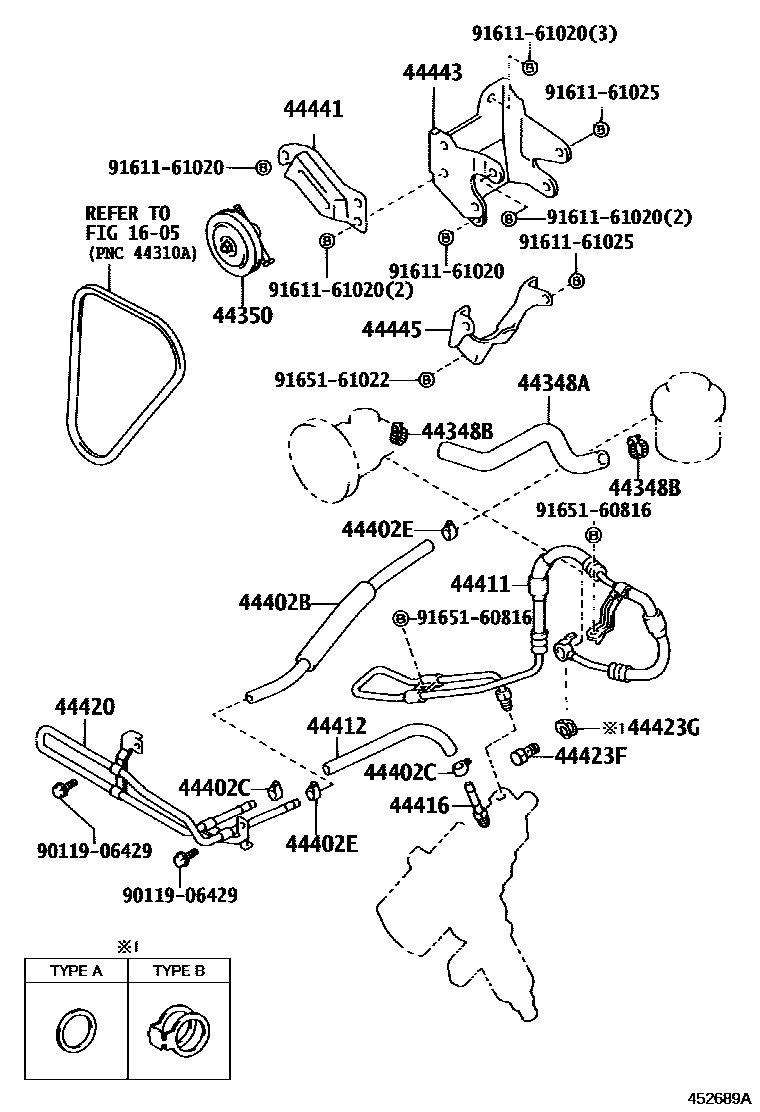 Toyota HILUX 动力转向配管 EPC diagram — 452689A
