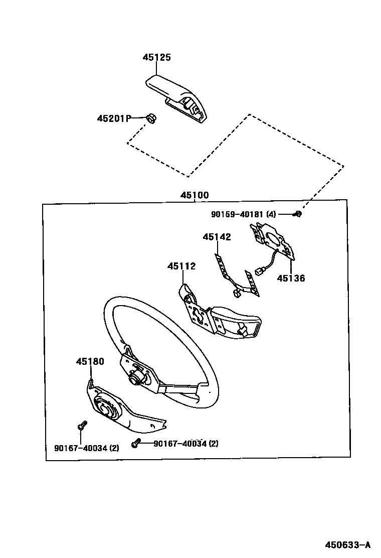 Toyota HILUX Steering Wheel EPC diagram — 450633A