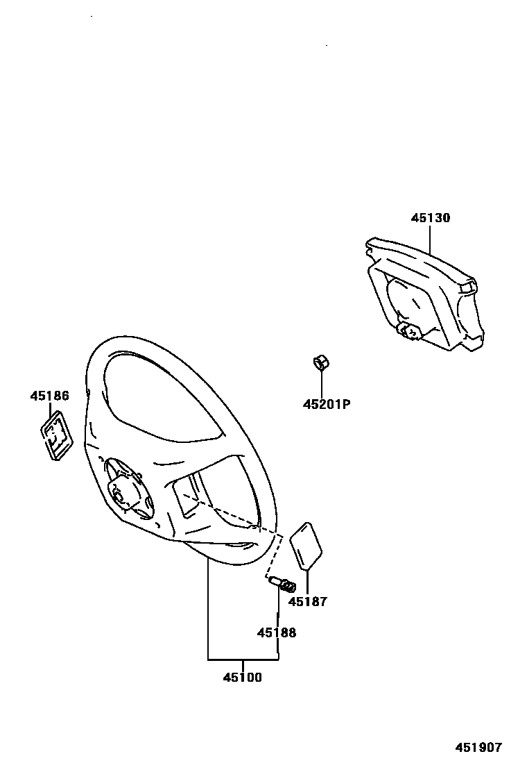 Toyota HILUX Steering Wheel EPC diagram — 451907
