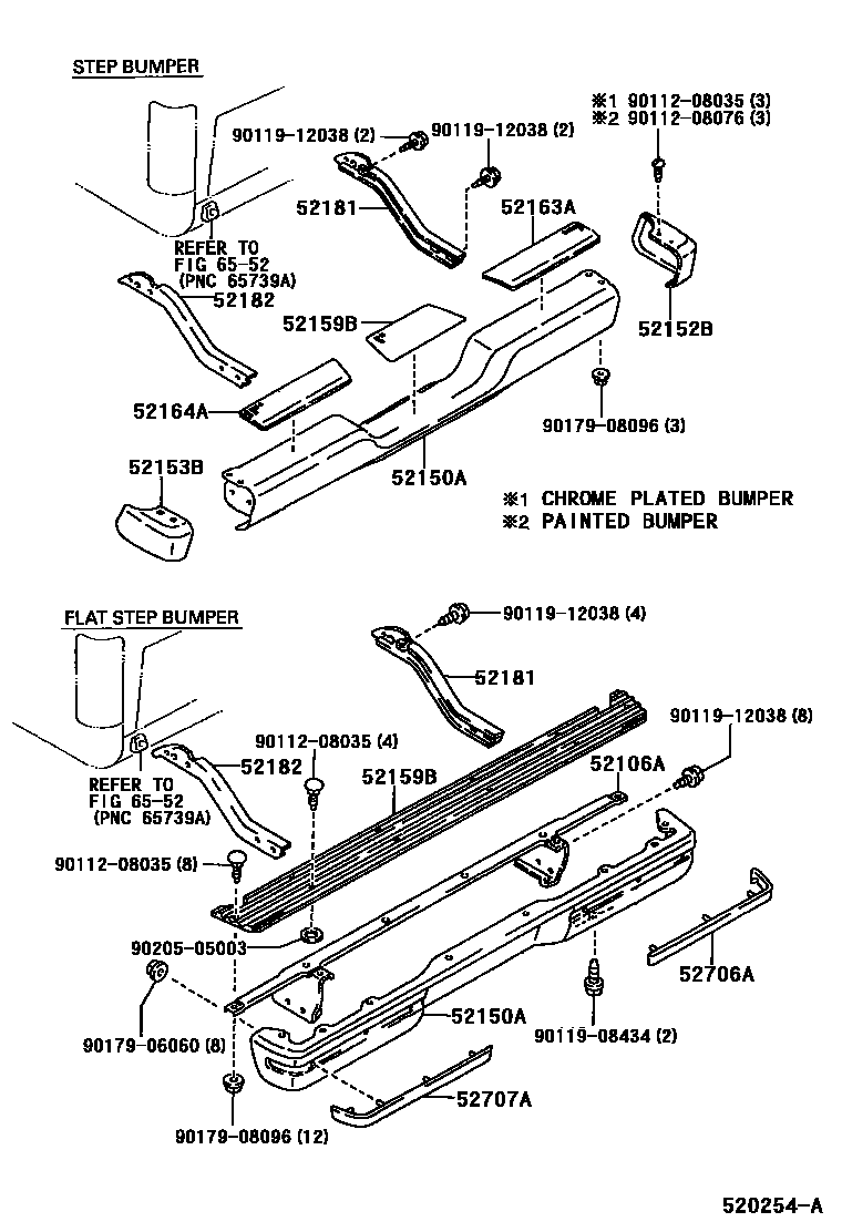 Toyota HILUX 后保险杠及附件 EPC diagram — 520254A