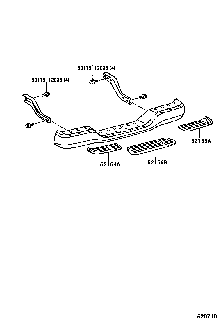 Toyota HILUX 后保险杠及附件 EPC diagram — 520710