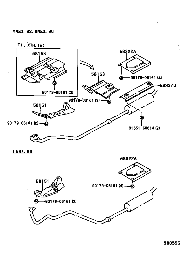 Toyota HILUX 地板隔热垫 EPC diagram — 580555