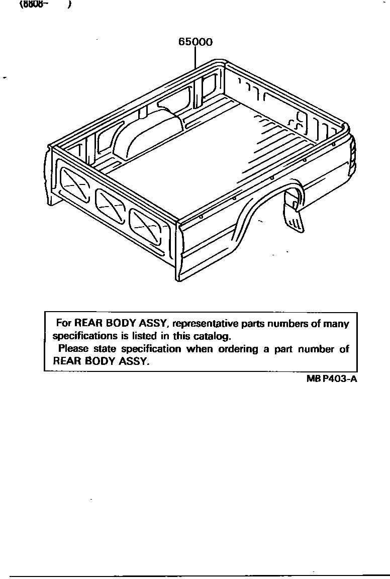 Toyota HILUX rear body assembly EPC diagram — MBP403A