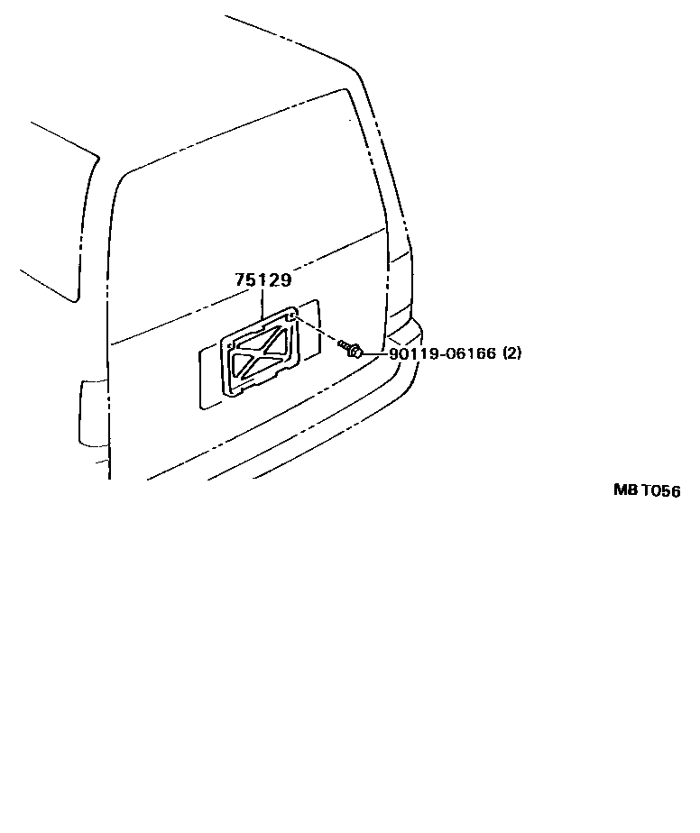 Toyota HILUX 工具箱和牌照支架 EPC diagram — MBT056