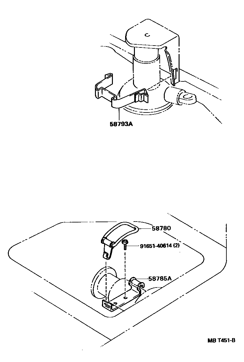 Toyota HILUX 工具箱和牌照支架 EPC diagram — MBT451B