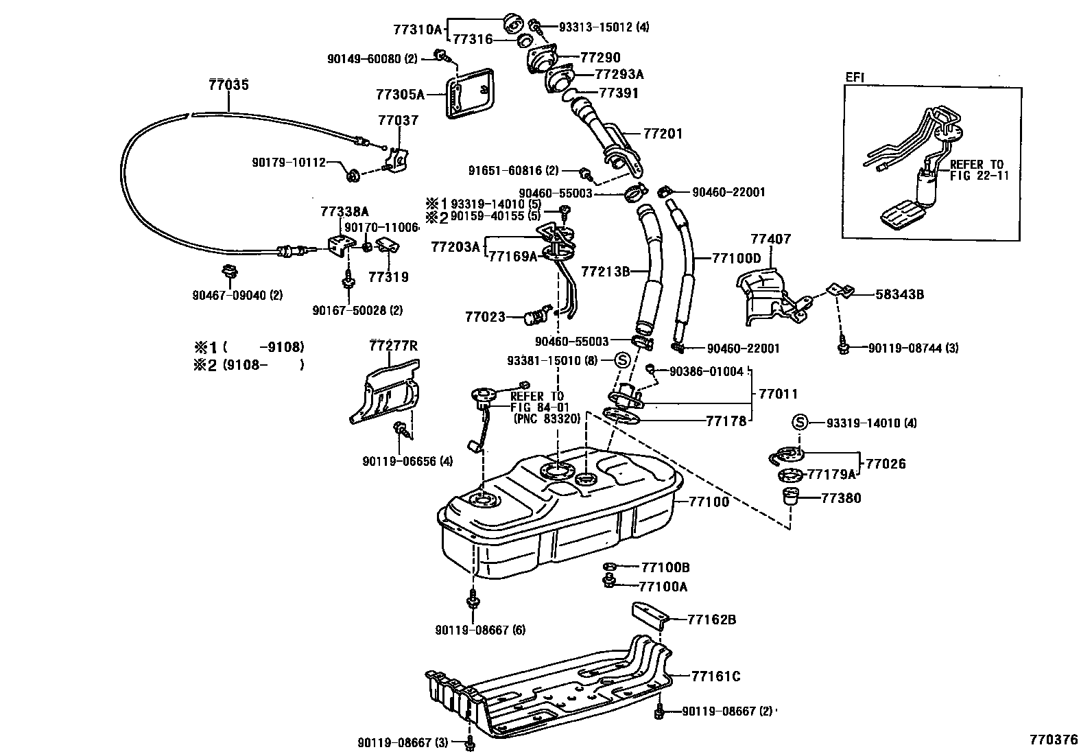 Toyota HILUX 燃油箱和燃油管 EPC diagram — 770376