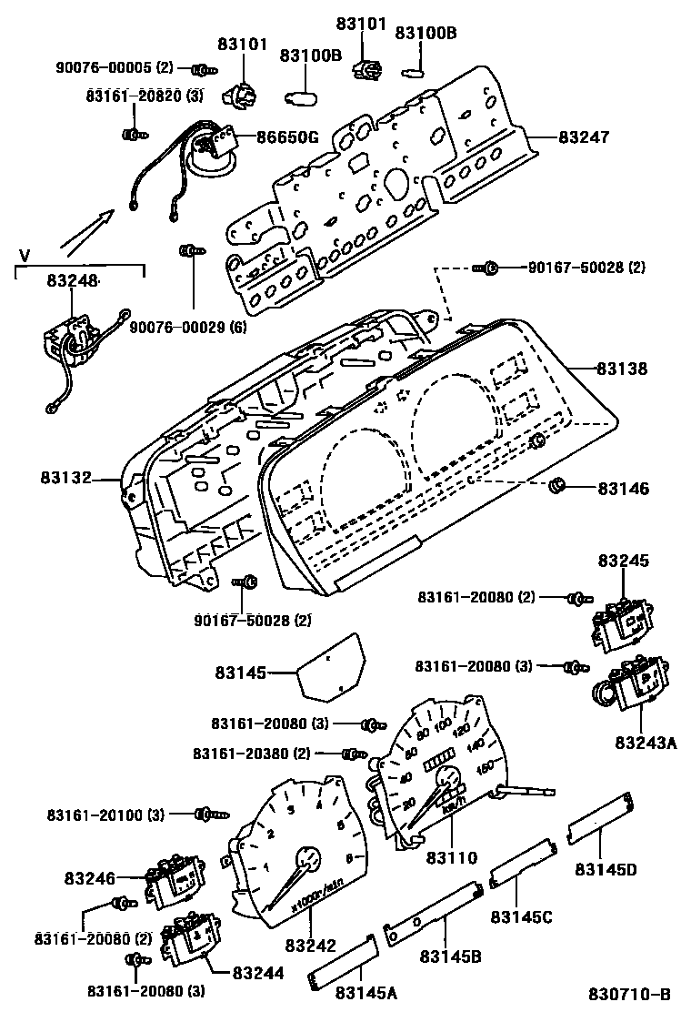 Toyota HILUX 仪表 EPC diagram — 830710B