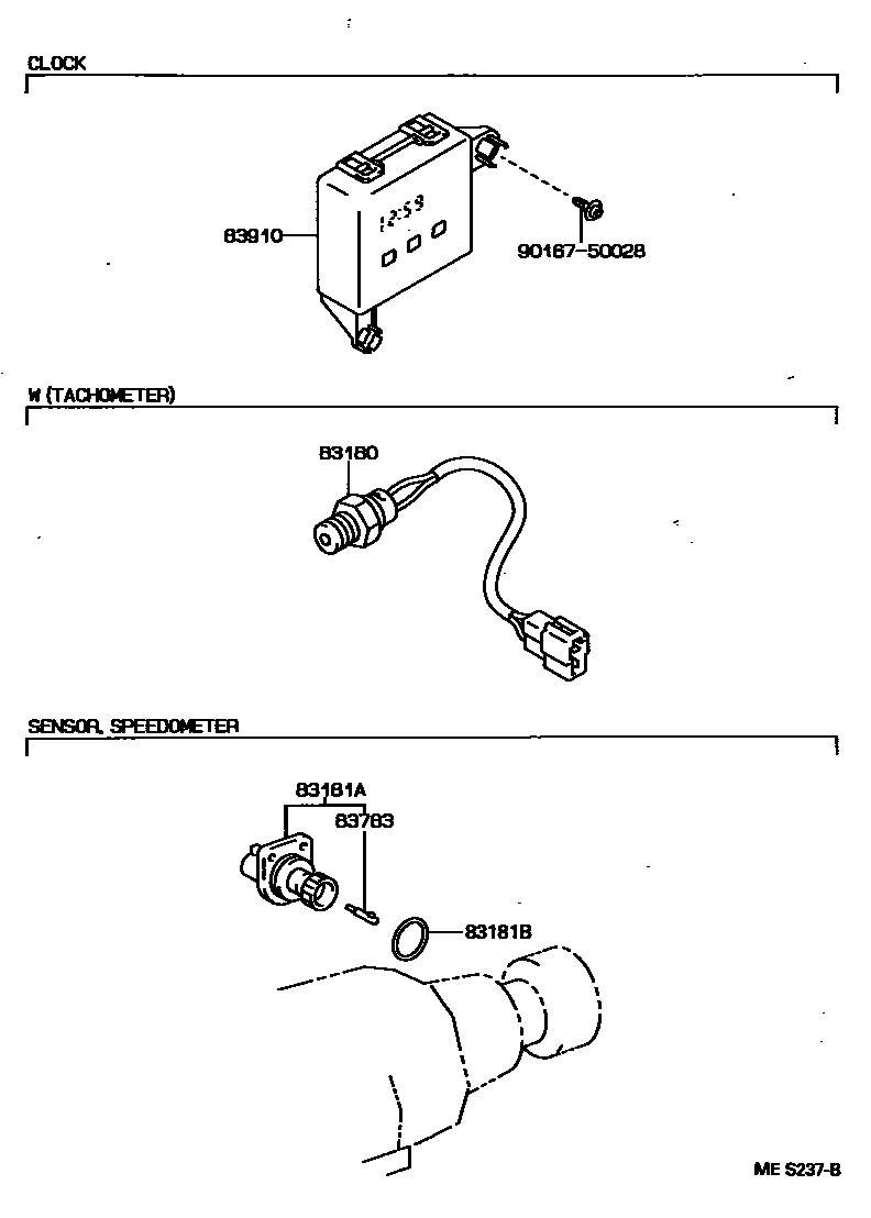 Toyota HILUX 仪表 EPC diagram — MES237B