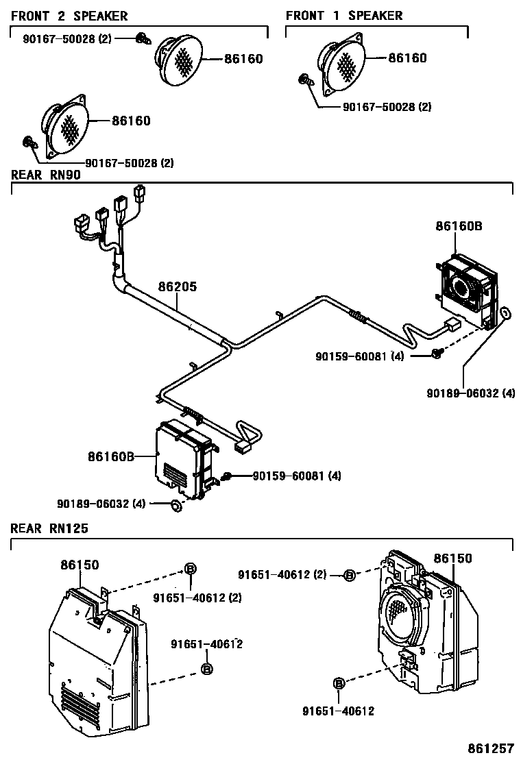Toyota HILUX 扬声器 EPC diagram — 861257
