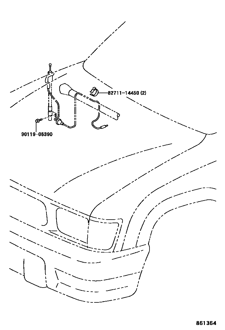 Toyota HILUX antenna EPC diagram — 861364