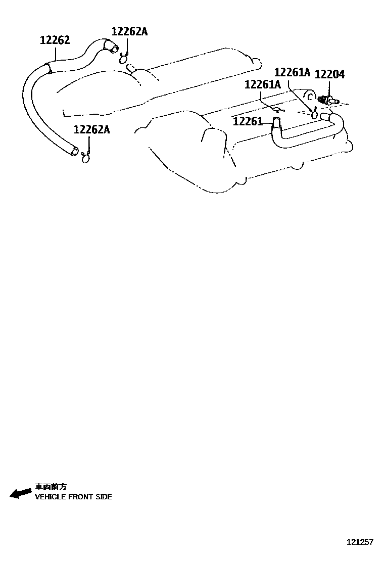 Toyota HILUX Ventilation Hose EPC diagram — 121257