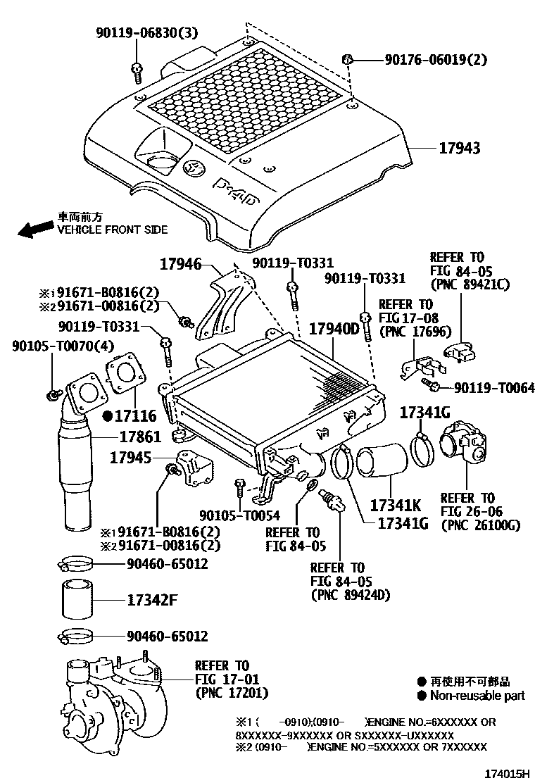 Toyota HILUX Air Cleaner EPC diagram — 174015H