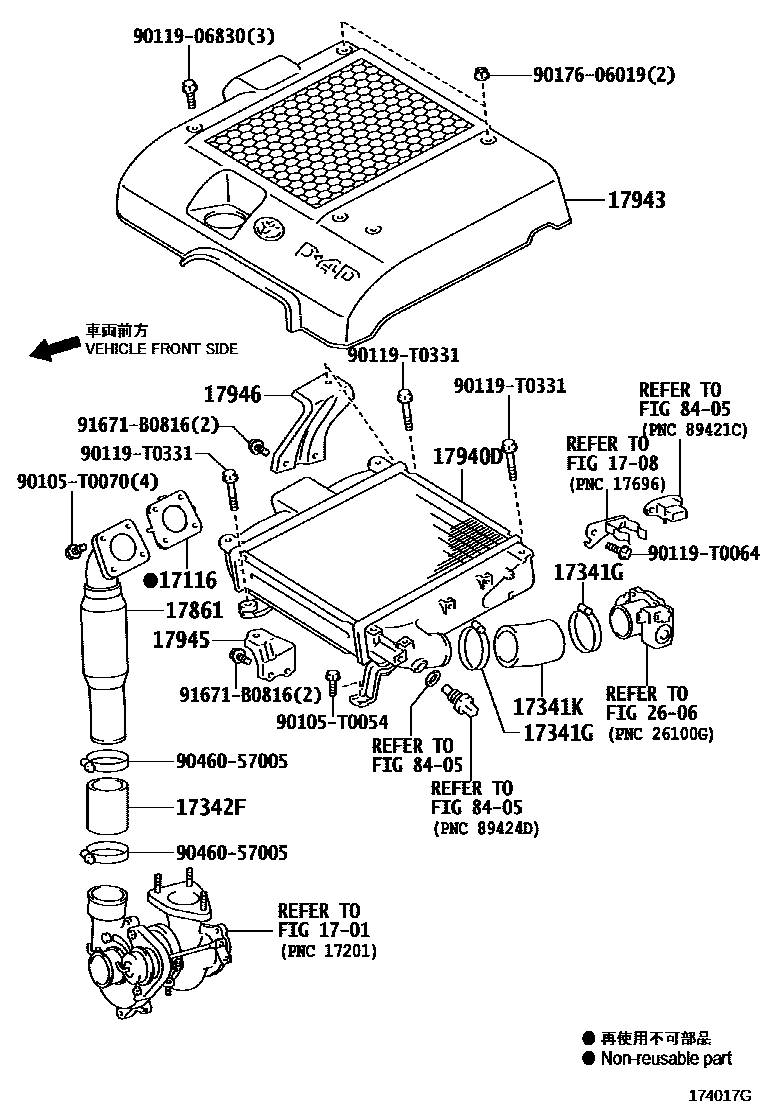 Toyota HILUX Air Cleaner EPC diagram — 174017G