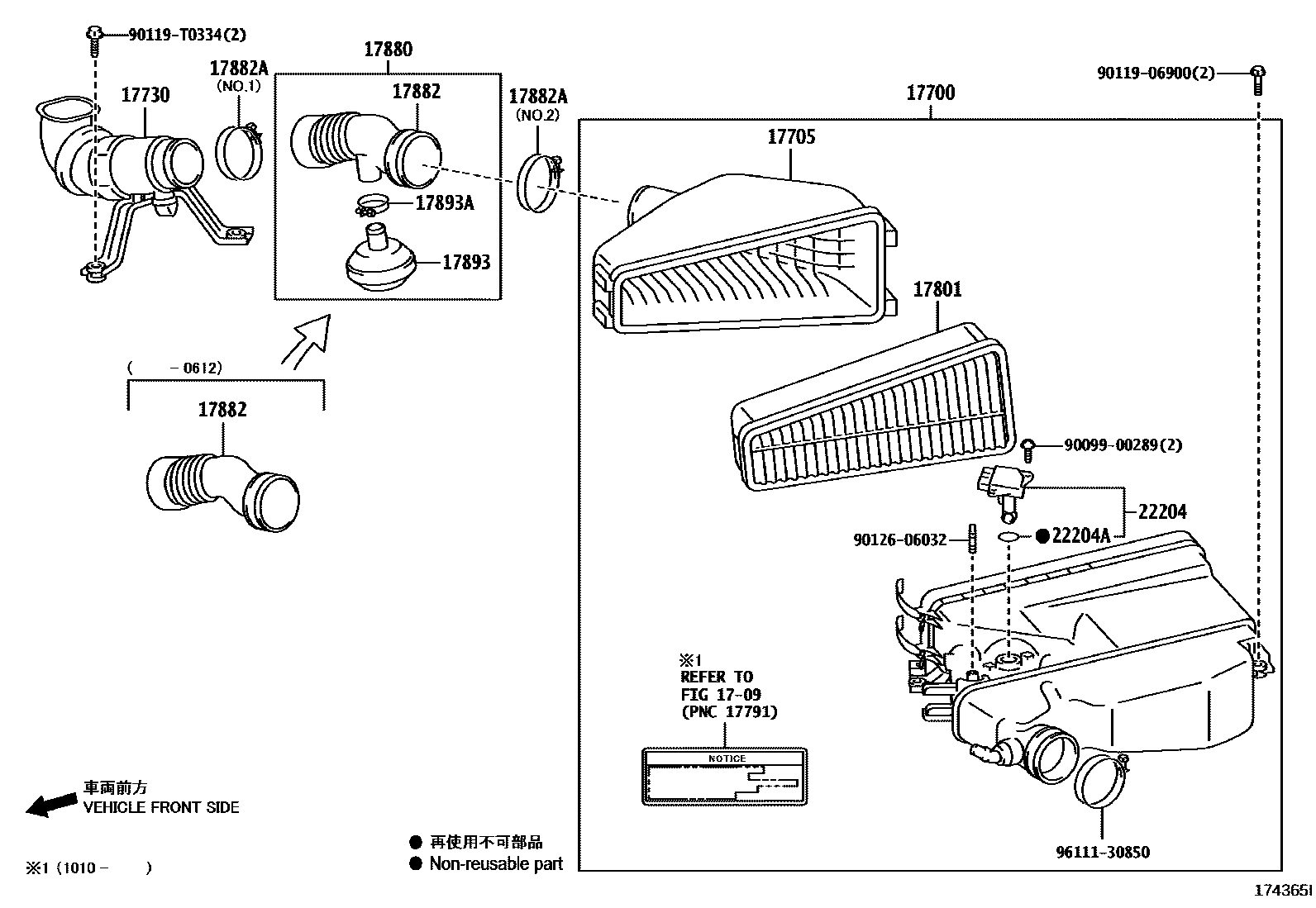 Toyota HILUX Air Cleaner EPC diagram — 174365I