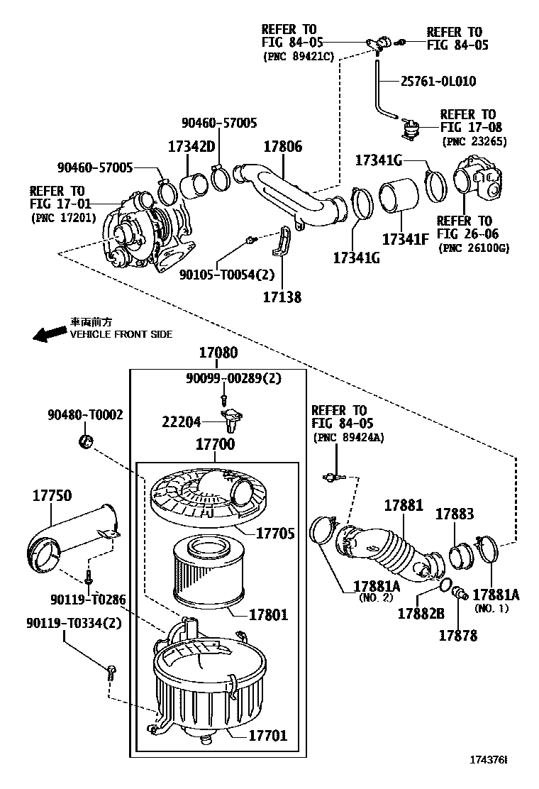 Toyota HILUX Air Cleaner EPC diagram — 174376I
