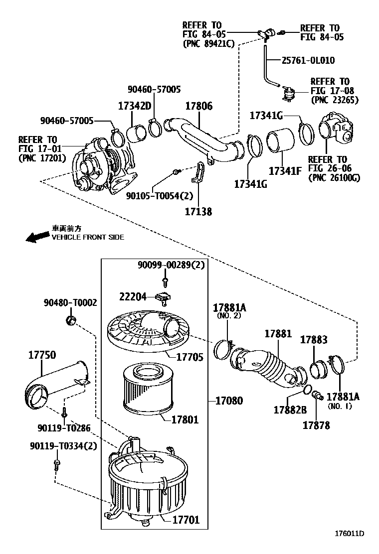 Toyota HILUX Air Cleaner EPC diagram — 176011D