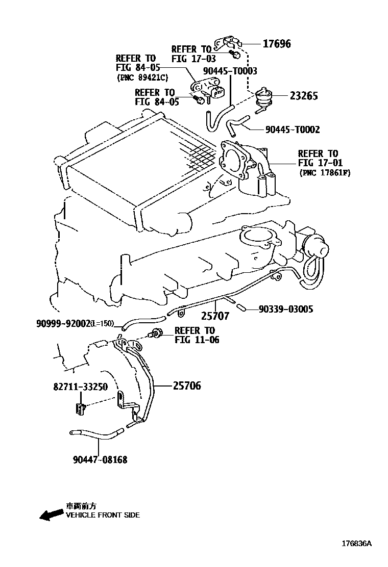 Toyota HILUX vacuum tube EPC diagram — 176836A